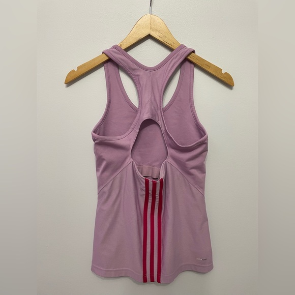 ADIDAS Pink Athletic Tank with Red Stripes - Picture 1 of 5